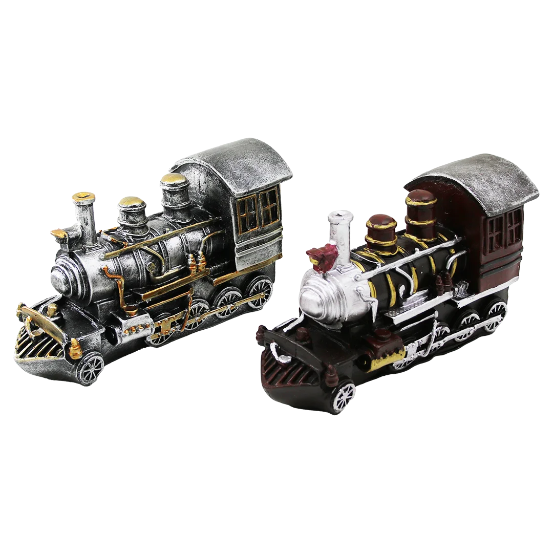 Vintage Tren Biblo Kumbara Reçine 20x12x8 cm görsel 2