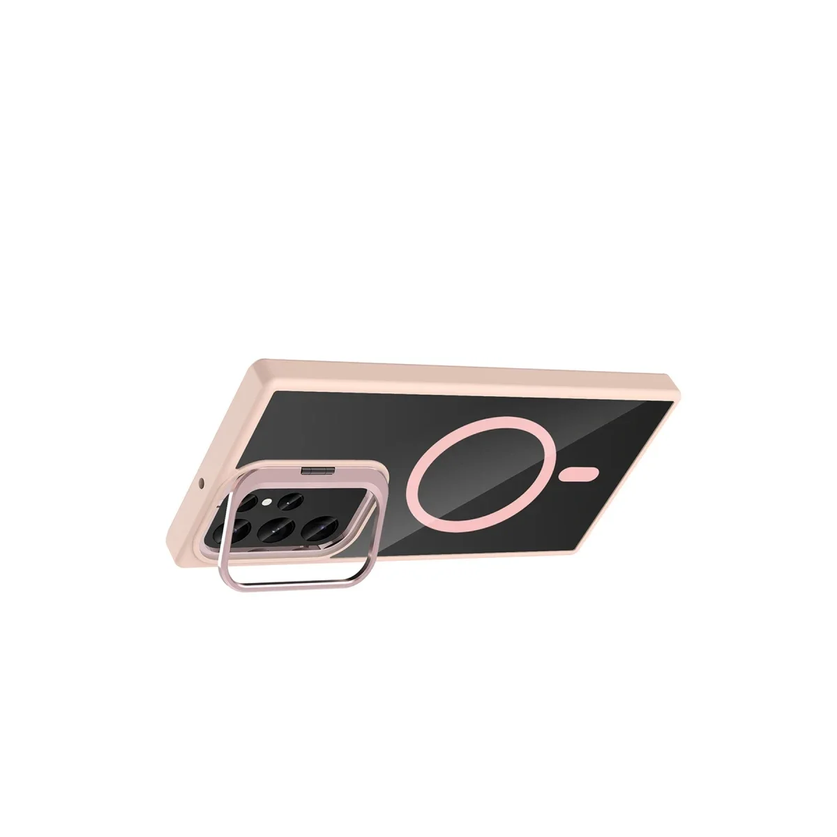 Joko Samsung Galaxy S23 Ultra Remim Lensli Magsafe Standlı Kapak - Pembe görsel 3