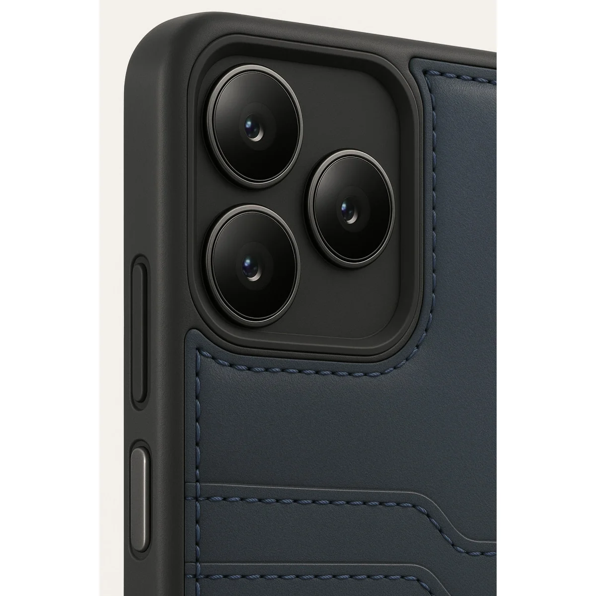 Realme Note 50 4g Kılıf Sara Kartvizitli Deri Kılıf - Lacivert görsel 3