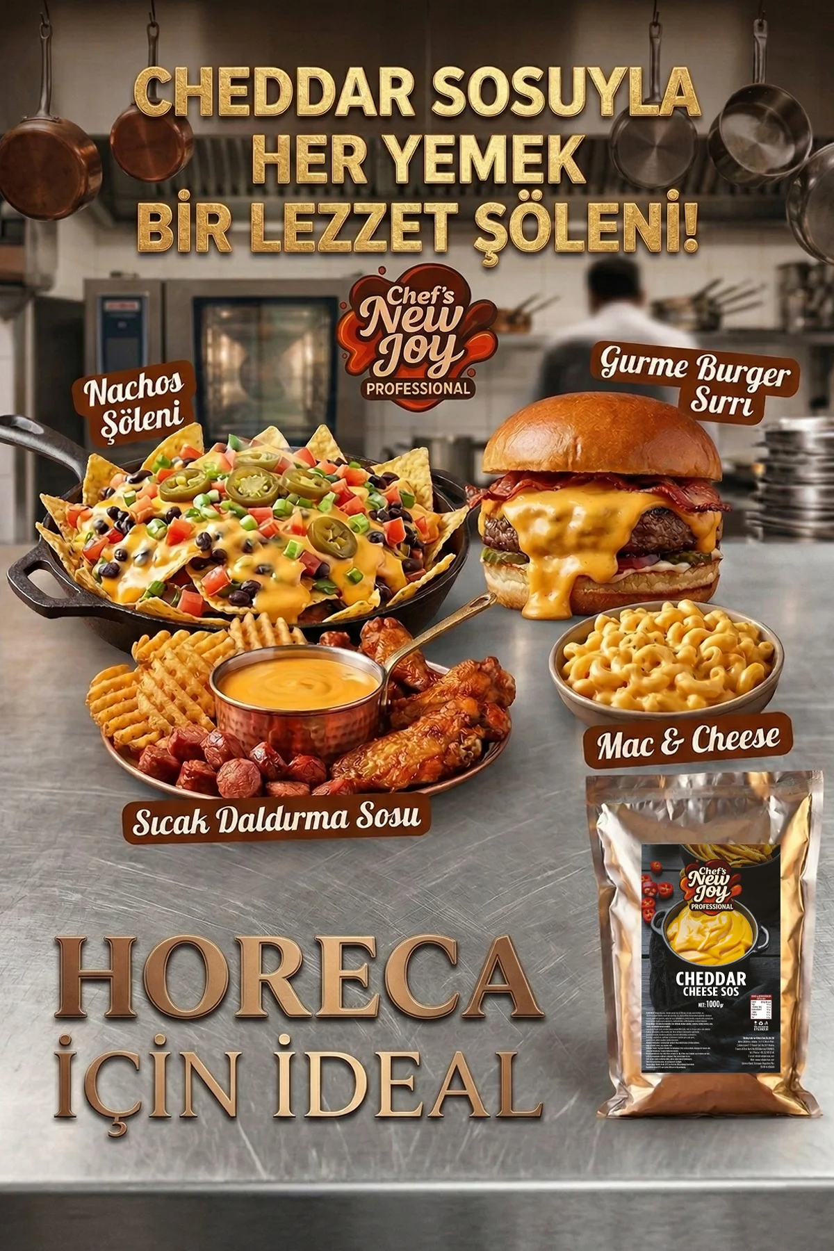 Cheddar Sos 1000 G x 12 Adet - 1 Koli (Koli Bazlı Avantaj Paketi) görsel 2