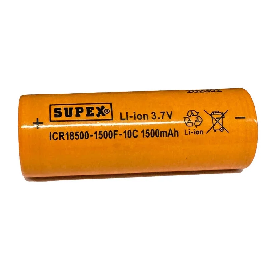 ICR18500-1500F-10C Lityum Ion 3.7V 1500mAh 10C Deşarj Akımı Düz Kafa Pil görsel 2