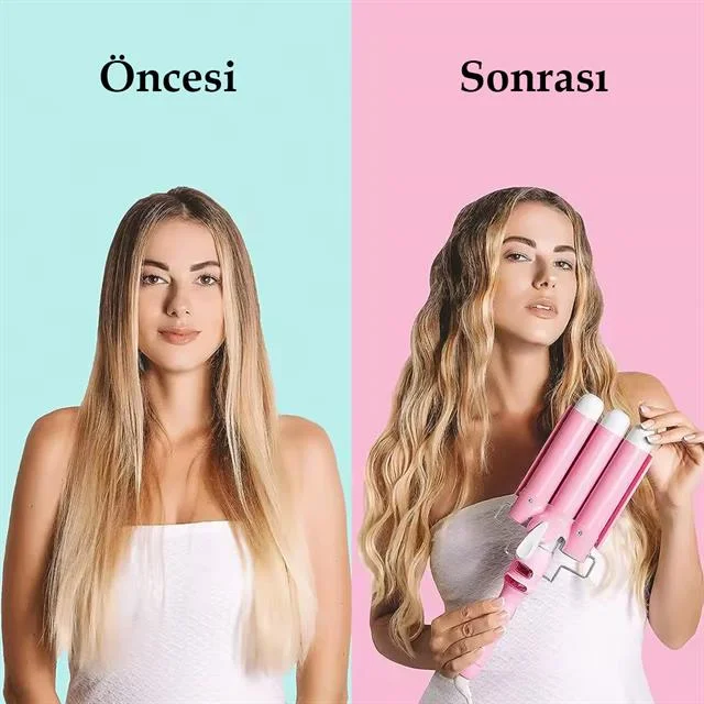 Preo T-0042 Triple Su Dalgası Profesyonel Saç Şekillendirici Maşası görsel 4