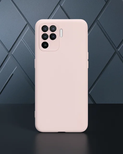 Oppo Reno 5 Lite Kılıf Nano İçi Kadife Silikon - Pudra