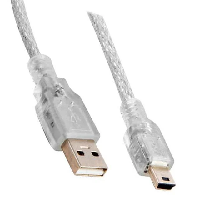 PM-18612 Şeffaf USB 2.0 A Erkek – ni USB 5 Pin 3 Metre Veri Aktarım ve Şarj Kablosu