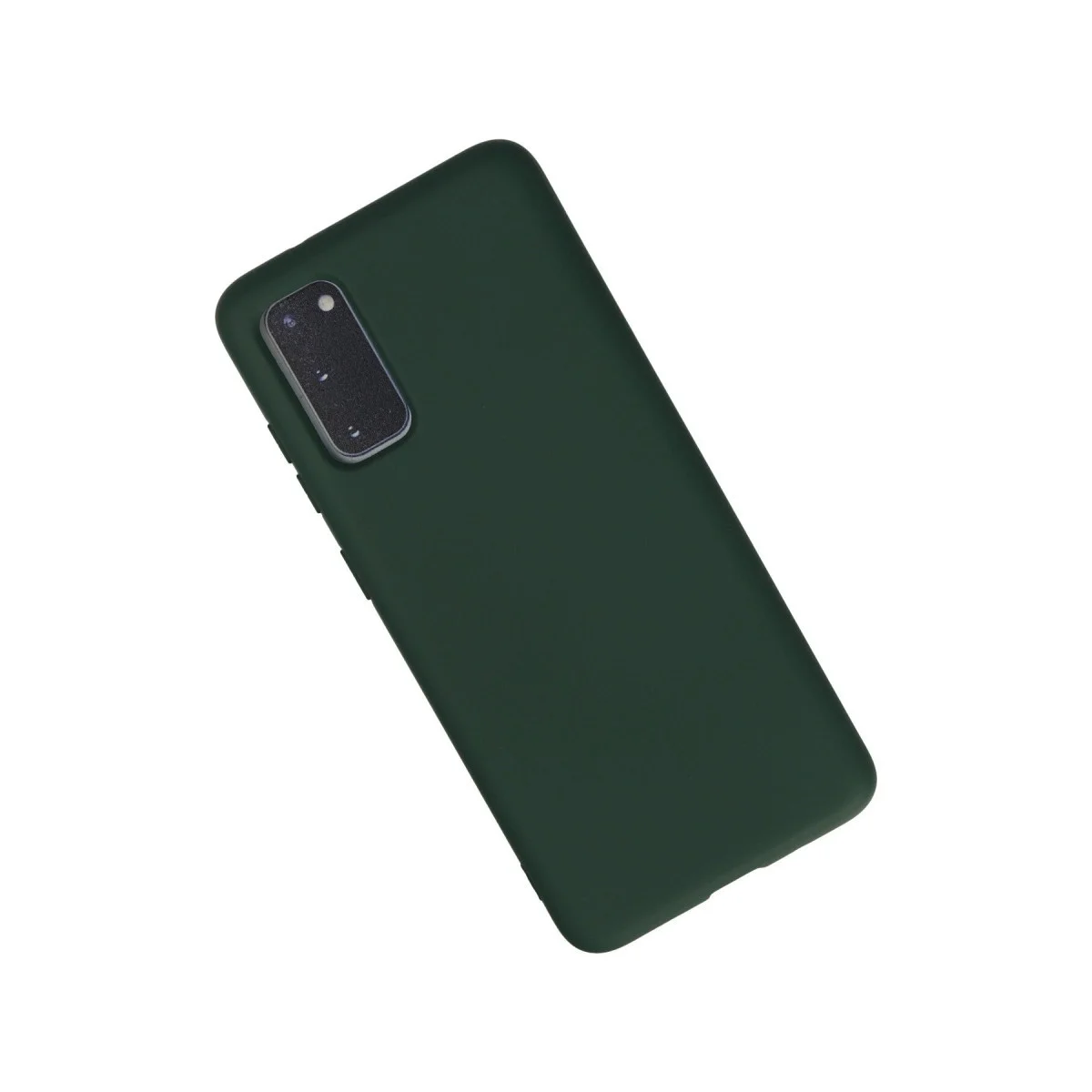 Samsung Galaxy S20 Kılıf Nano İçi Kadife Silikon - Koyu Yeşil görsel 2