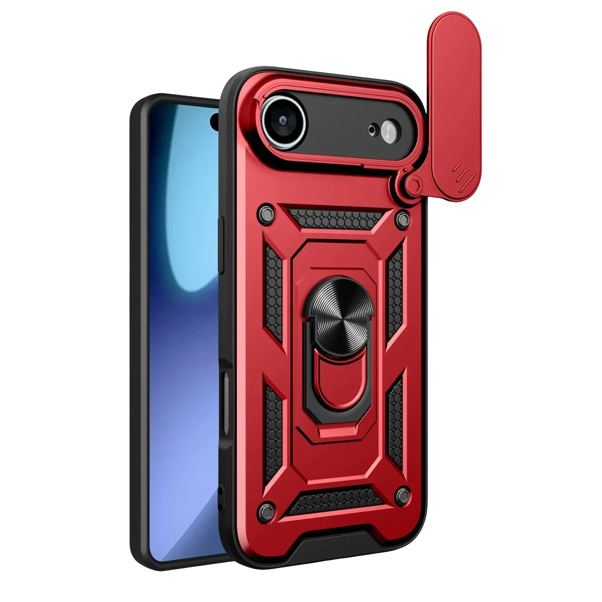 Apple iPhone 17 Air Pars Lens Yüzüklü Silikon - Kırmızı