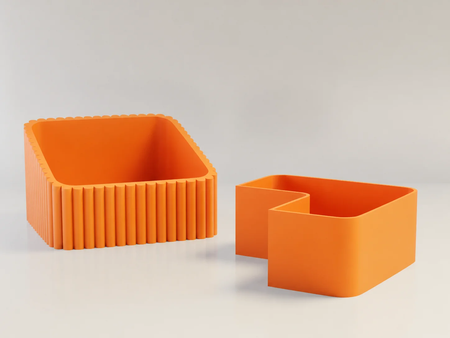 3D Baskı Fıstık Kasesi - Çift Hazneli Kabuk Ayırıcı Sunum Kasesi - Turuncu Turuncu görsel 2