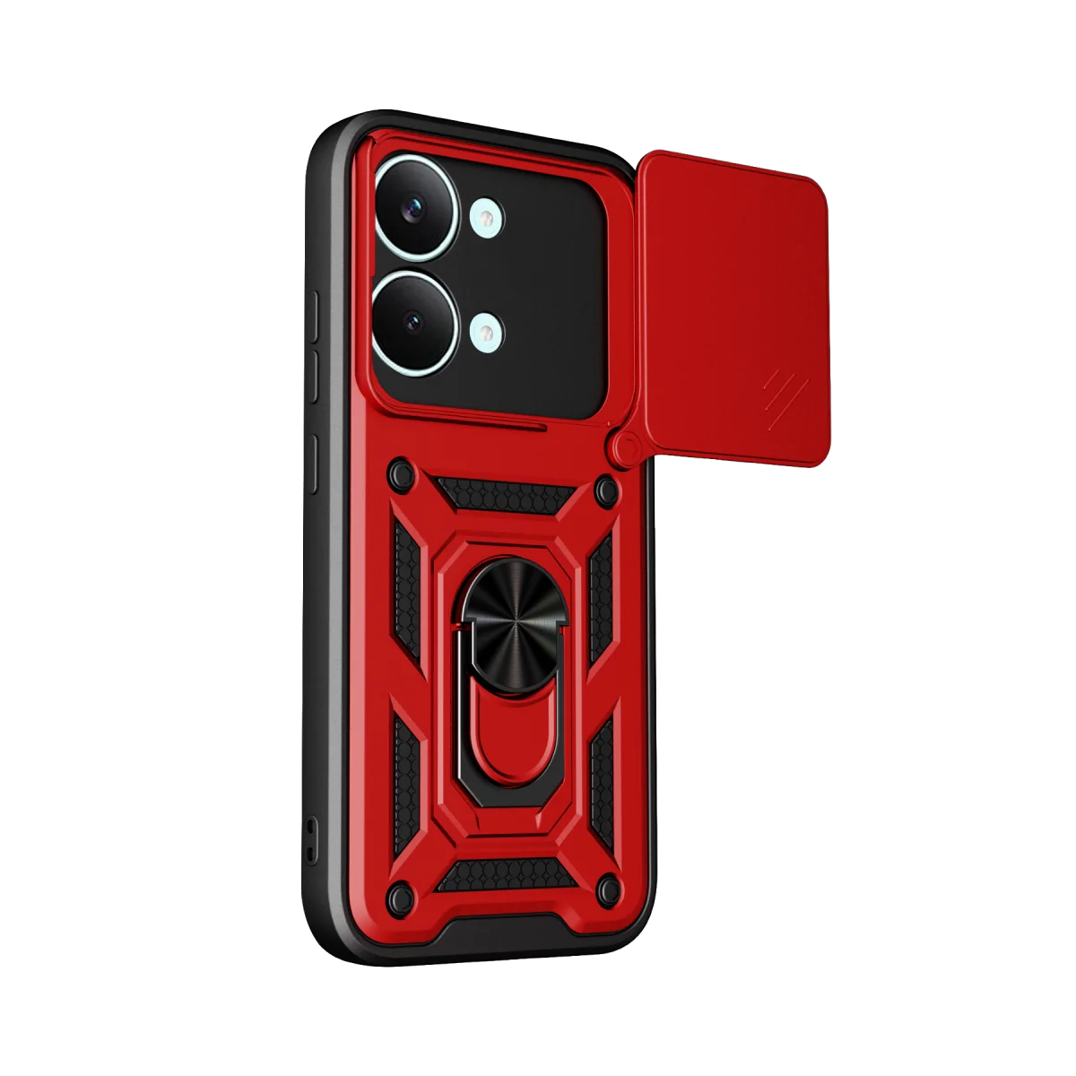 Xiaomi Poco X8 Pro Max Pars Lens Yüzüklü Silikon - Kırmızı görsel 3