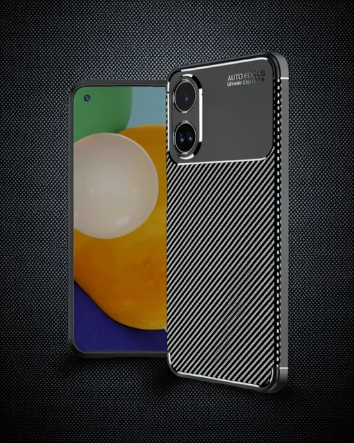 Oppo A38 Kılıf Auto Focus Karbon Kapak - Siyah