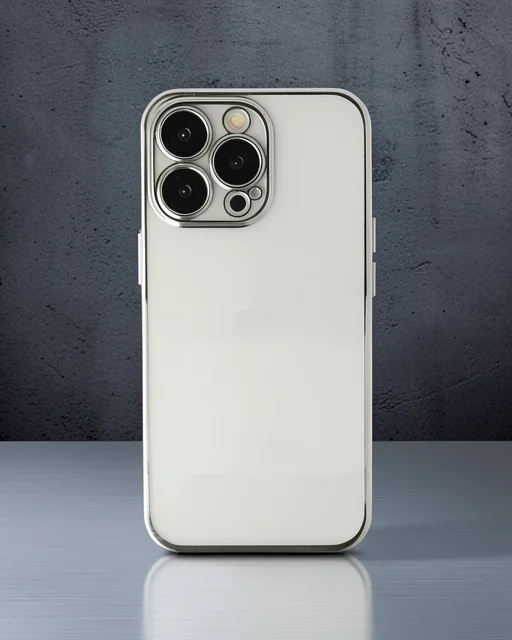 Apple İphone 14 Pro Max Kılıf Razer Lensli Silikon - Gümüş