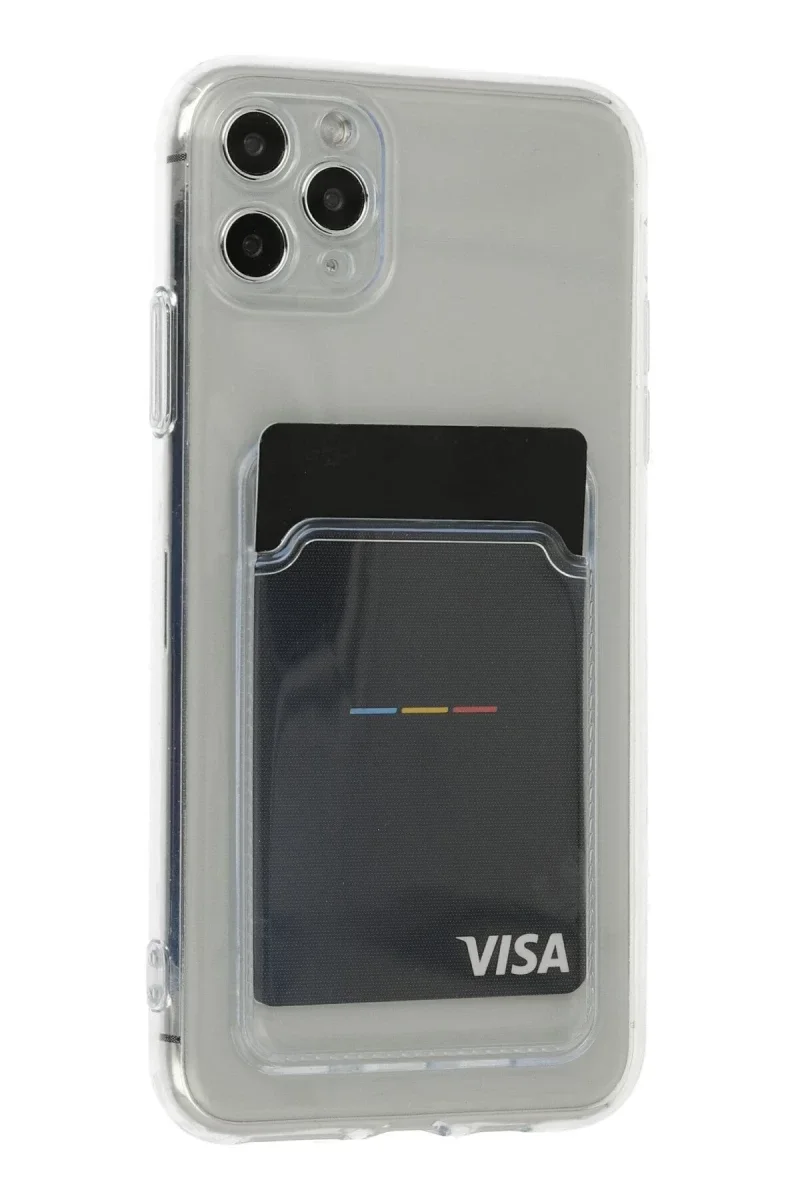 Apple iPhone 11 Pro Max Kılıf Kart Şeffaf Silikon - Şeffaf