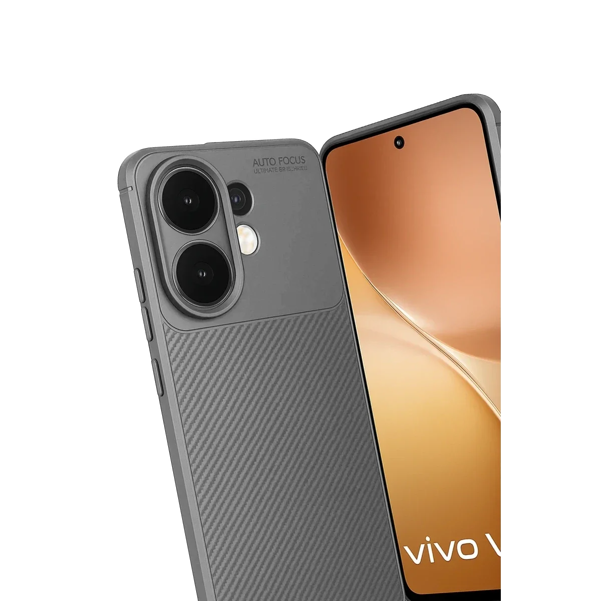 Vivo V60 5G Auto Focus Karbon Kapak - Gri görsel 3