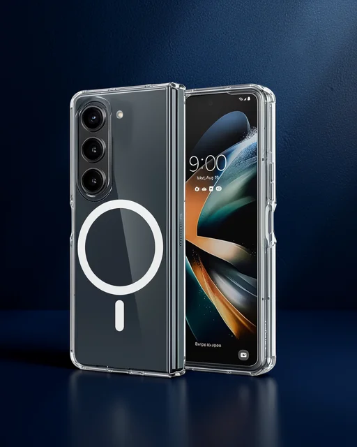 Samsung Galaxy Z Fold 6 Kılıf Magneticsafe Şeffaf Silikon - Şeffaf
