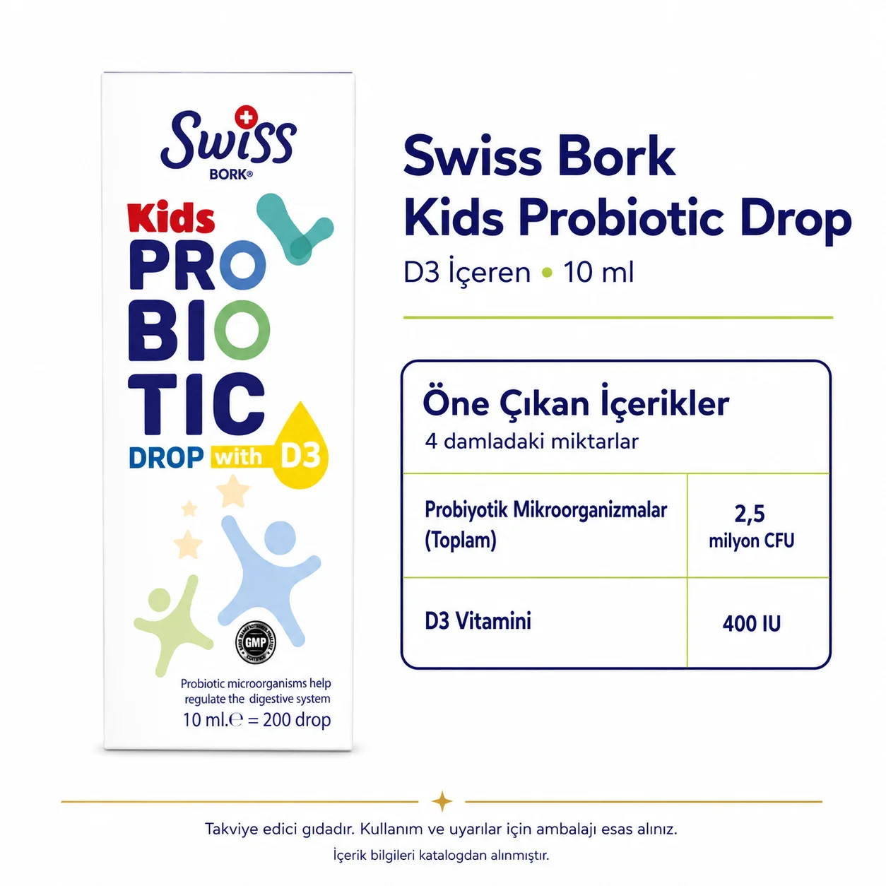 Swiss Bork Probiotic Kids D3 İçeren Damla 10 ml