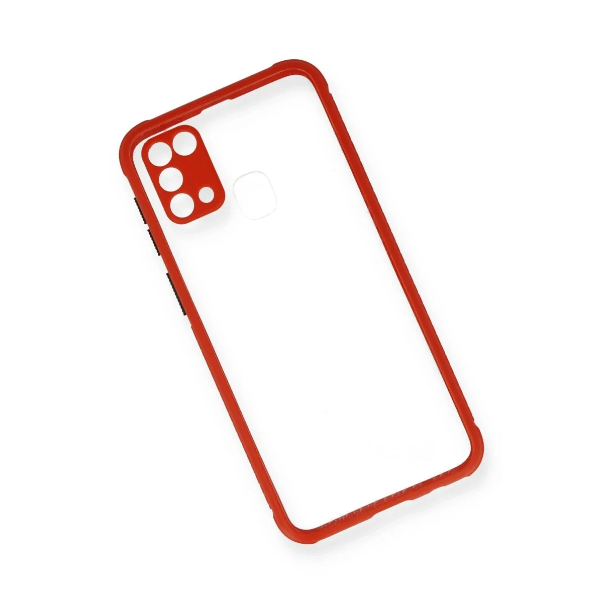 Samsung Galaxy M31 Kılıf Miami Şeffaf Silikon - Kırmızı görsel 3