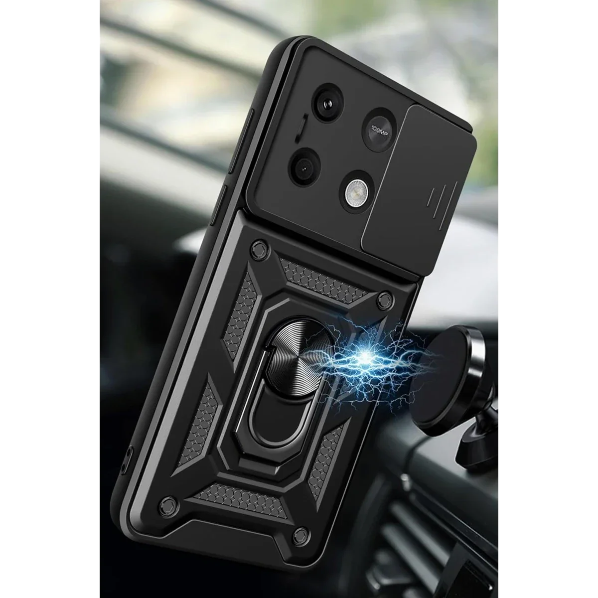 Xiaomi Redmi Note 13 4G Kılıf Pars Lens Yüzüklü Silikon - Yeşil görsel 4