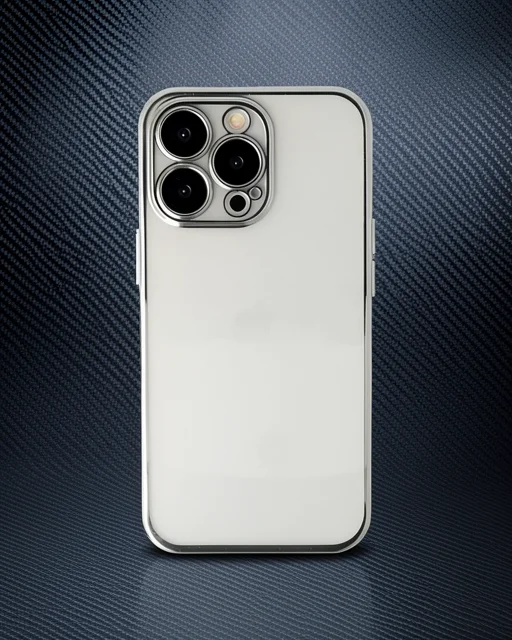 Apple İphone 13 Pro Max Kılıf Razer Lensli Silikon - Gümüş