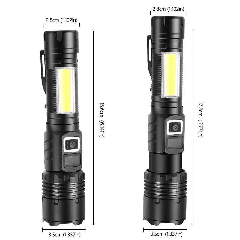 WS-4848 1500 Lümen 15 Watt Dijital Göstergeli Mıknatıslı Şarjlı El Feneri görsel 4