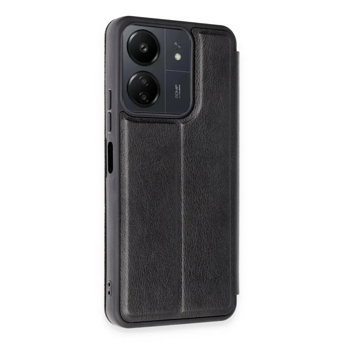 Xiaomi Redmi 13C Kılıf Flip Cover - Siyah görsel 2