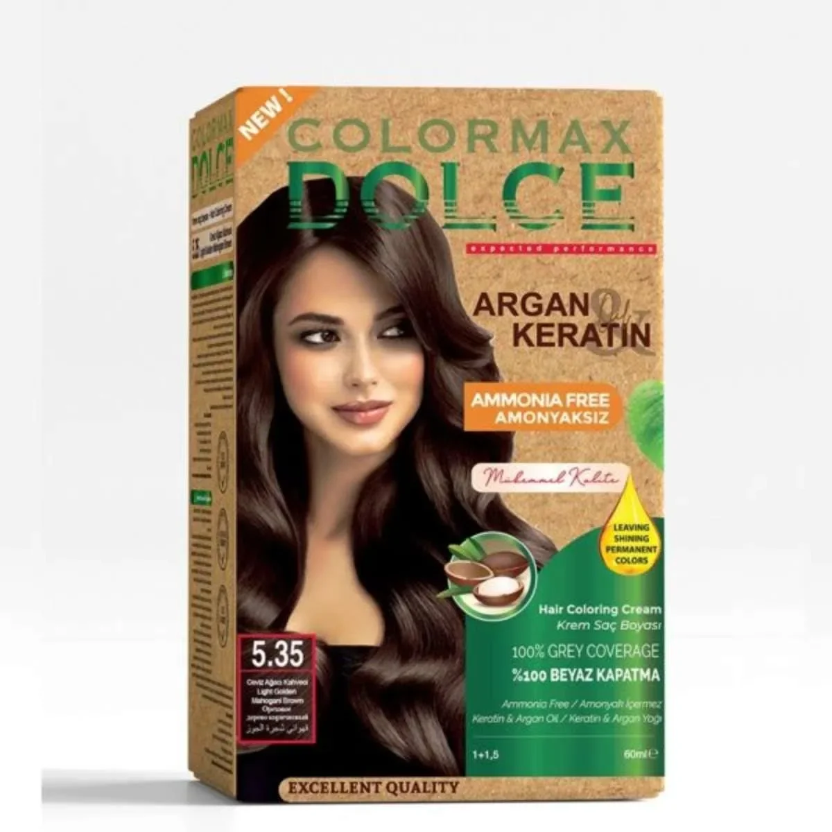 Dolce Amonyaksız, Doğal Set Boya - 5.35 Ceviz Ağacı Kahvesi