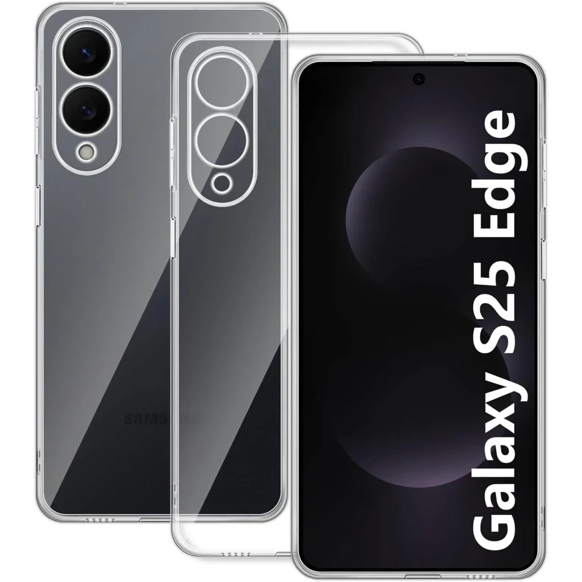 Samsung Galaxy S25 Edge Kılıf Lüx Şeffaf Silikon görsel 3