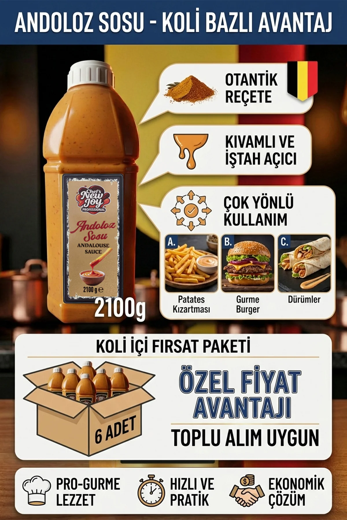 Andoloz Sosu 2100 G x 6 Adet - 1 Koli (Koli Bazlı Avantaj Paketi) görsel 2