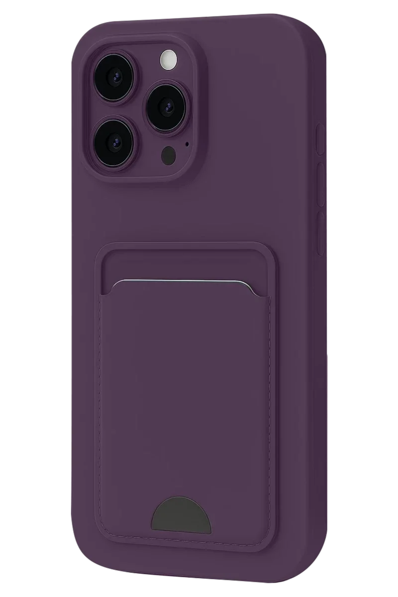 Apple iPhone 16 Pro Max Kılıf Kelvin Kartvizitli Silikon - Derin Mor