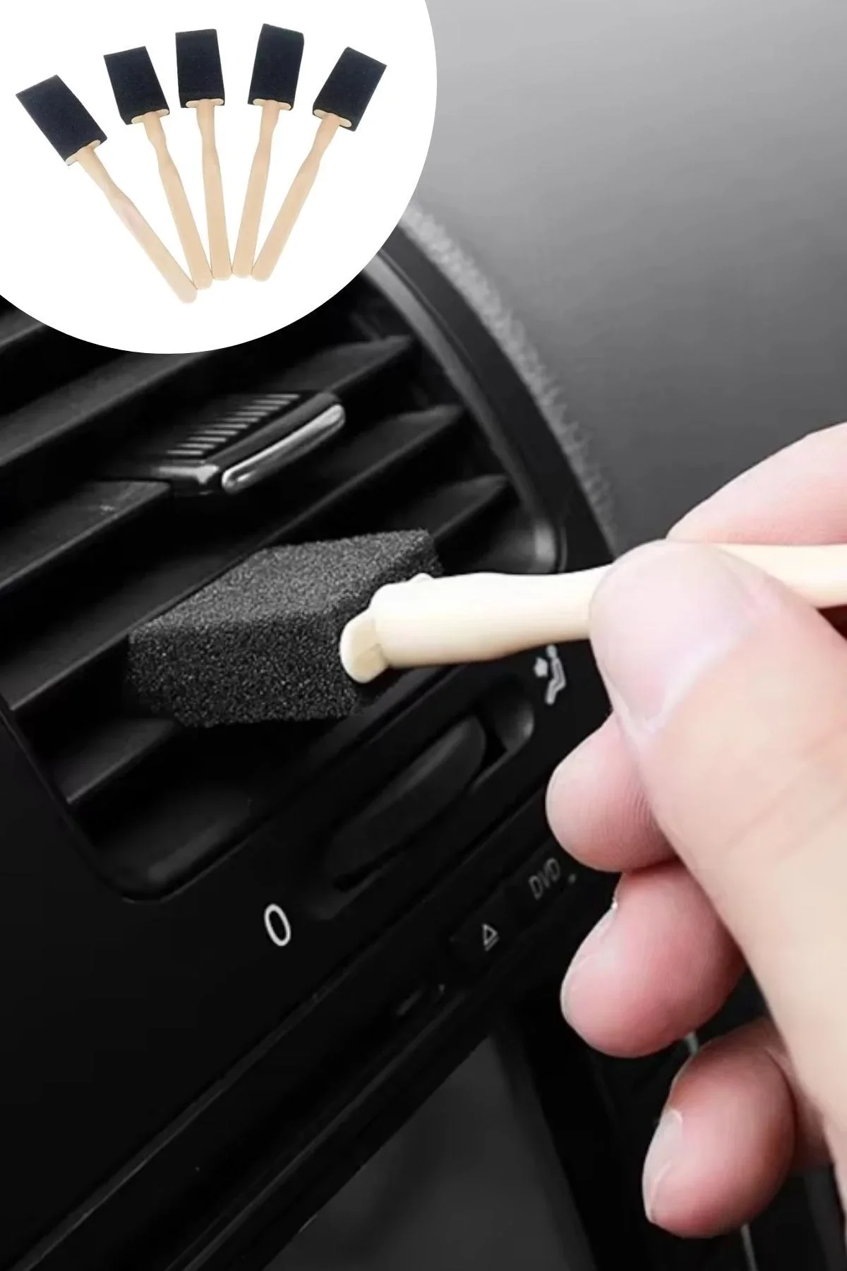 5'li Araba Havalandırma Tezleme Fırçaları Klima Çıkışları,Toz Alma&Otomobil İçi Detaylı ni Tezlik Aparatları görsel 6