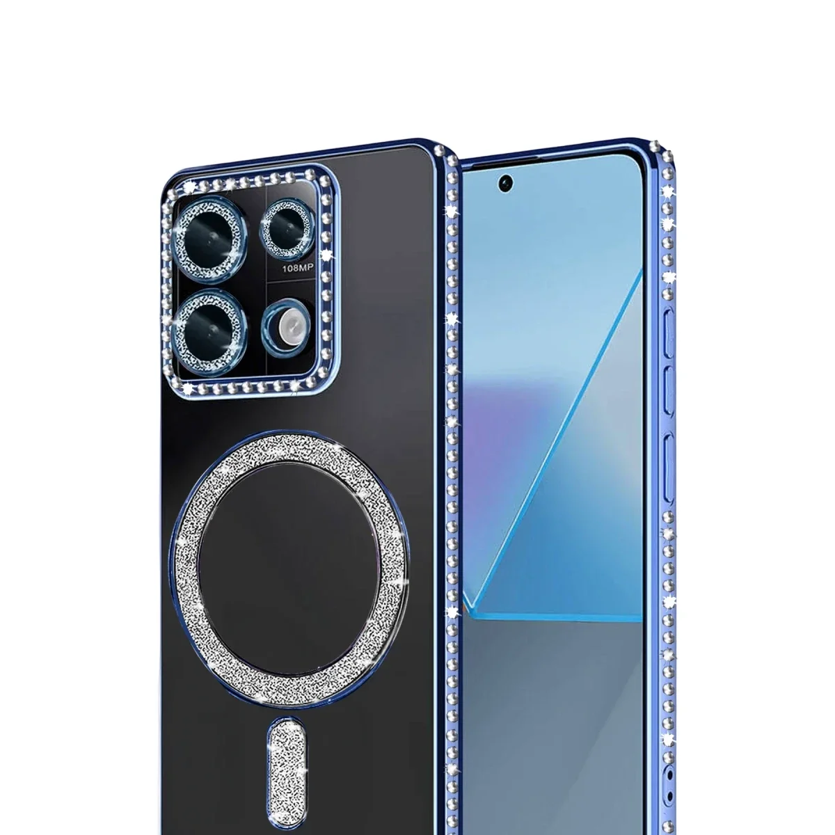 Xiaomi Redmi Note 13 Pro 4G Joke Simli Magneticsafe Kılıf - Mavi görsel 2