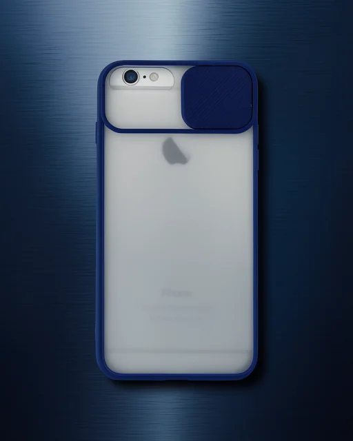 Apple İphone 6 Plus Kılıf Palm Buzlu Kamera Sürgülü Silikon - Lacivert