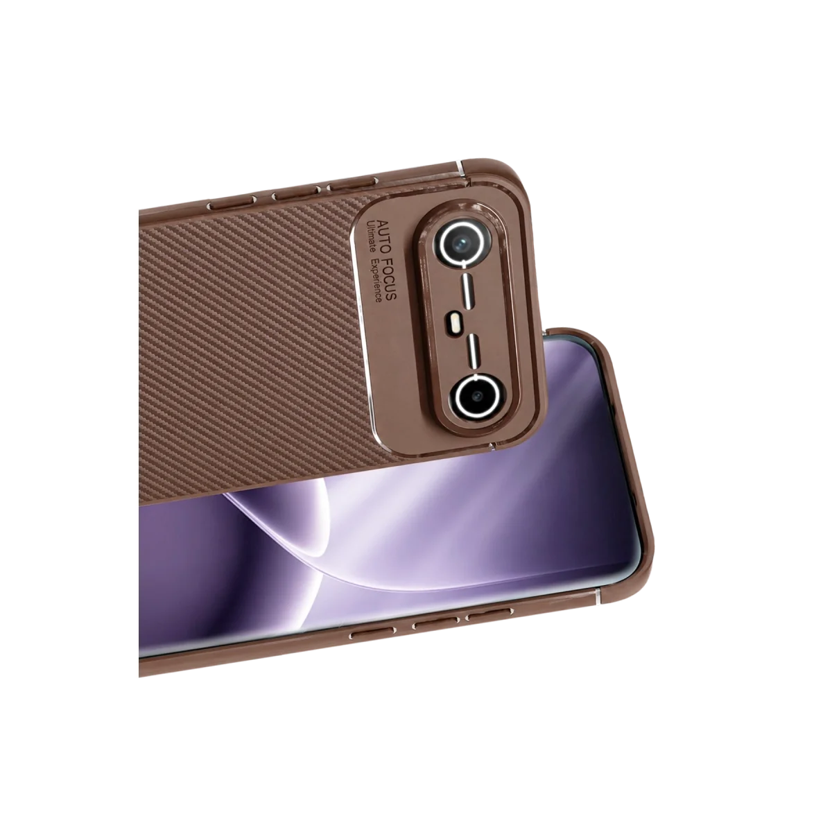 Tecno Spark Slim 5g Auto Focus Karbon Kapak - Kahverengi görsel 2