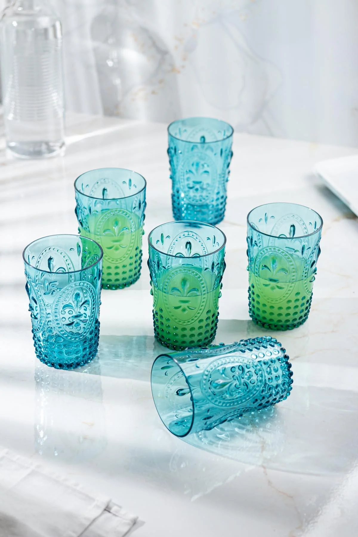 Akrilik Aquamarin Tekli Kısa Bardak & Su Meşrubat Kahve Yanı Bardağı 400 ml ( Cam Değildir ) görsel 3