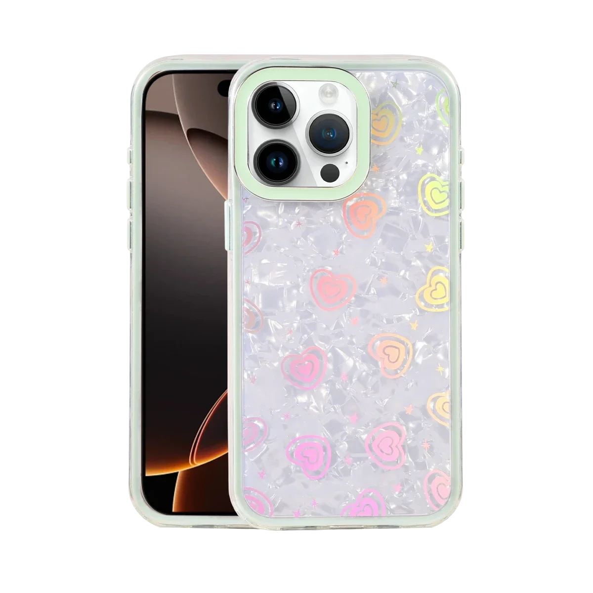 Apple iPhone 16 Pro Max Lumi Desenli Kapak - Yeşil