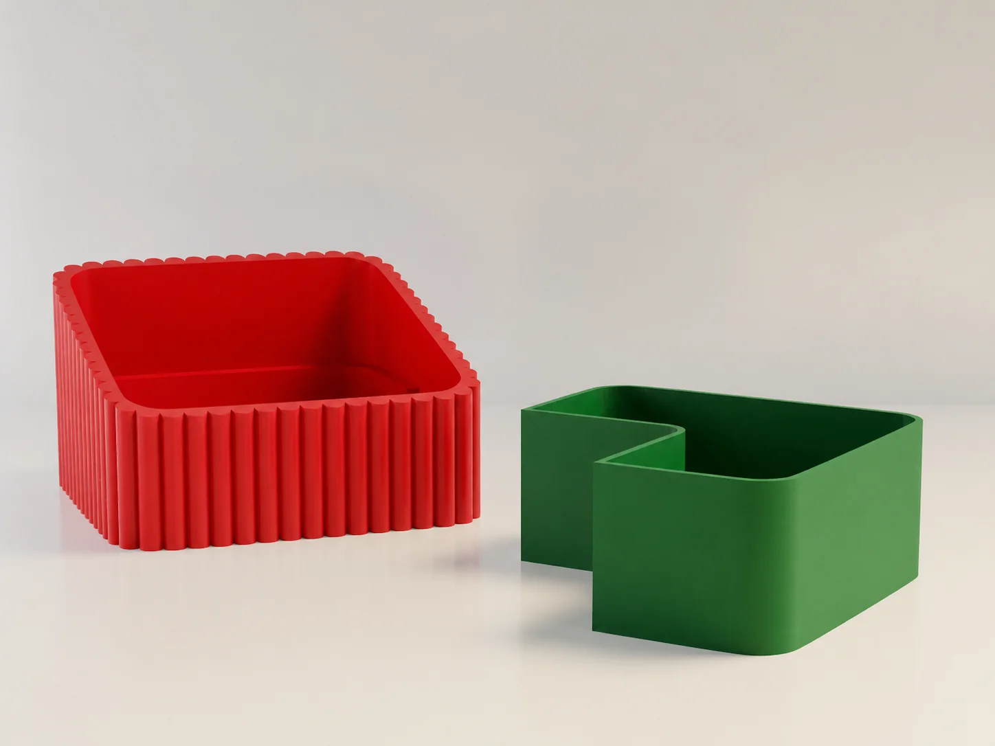 3D Baskı Fıstık Kasesi - Çift Hazneli Kabuk Ayırıcı Sunum Kasesi - Kırmızı Yeşil görsel 2