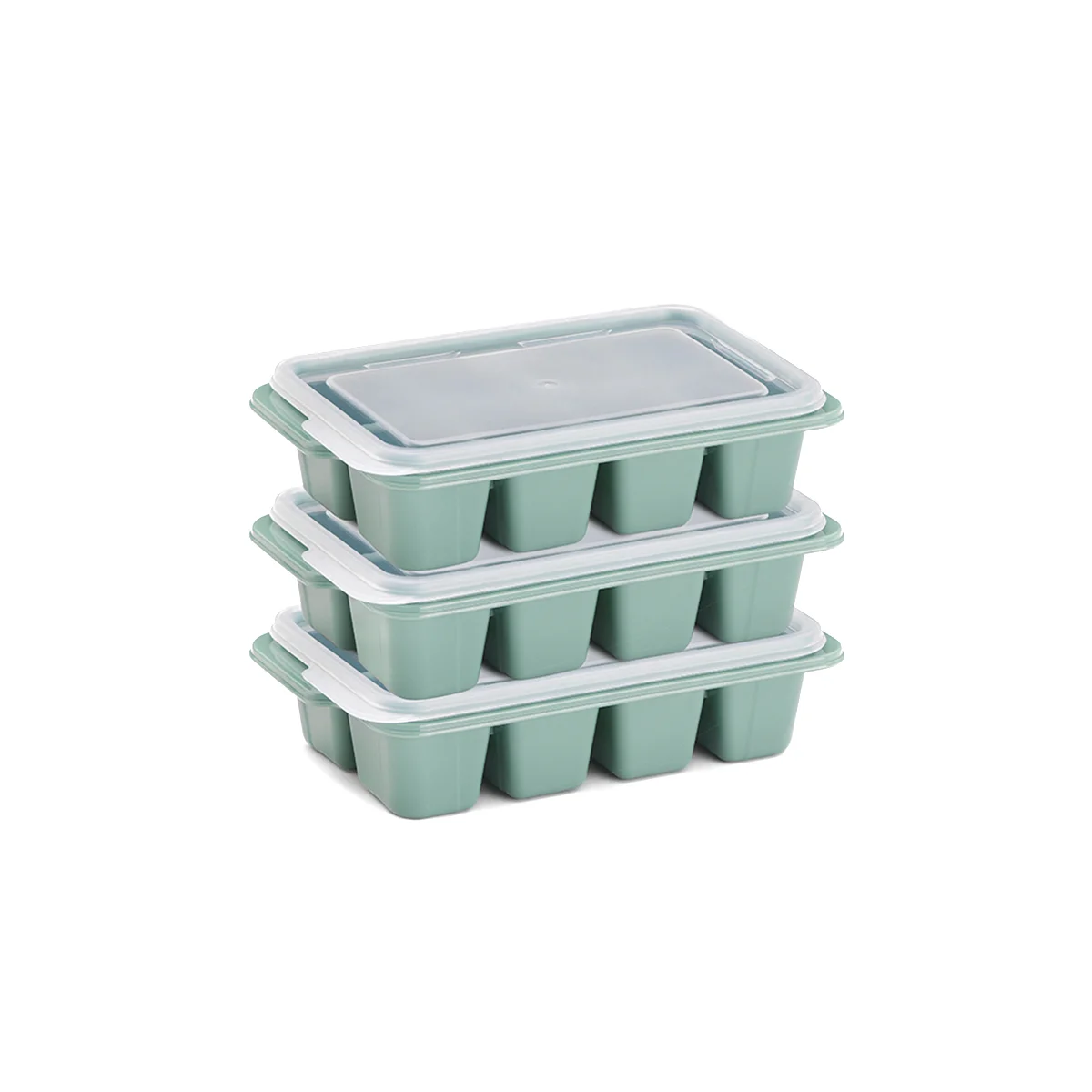 Kapaklı Plastik 3'lü Mini Küp Buzluk görsel 5