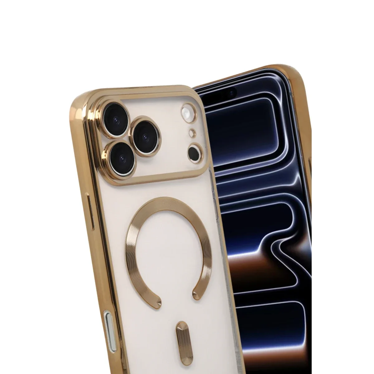 Apple iPhone 17 Pro Max Kross Magneticsafe Kapak - Gold görsel 3
