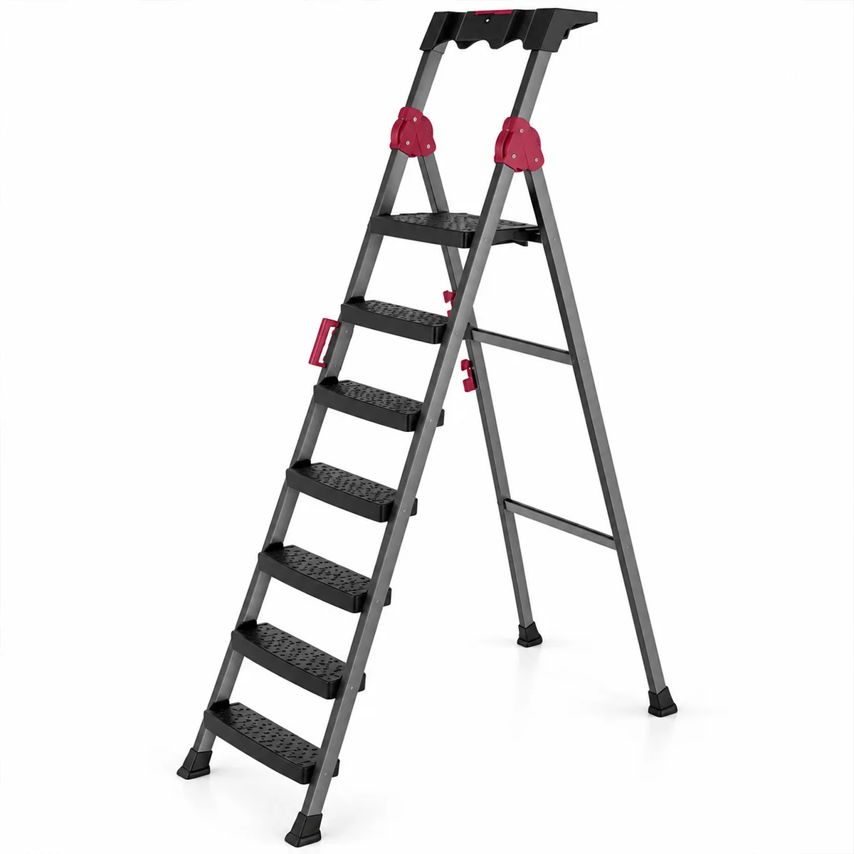 6+1 Basamaklı Metal Merdiven 150 kg Taşıma görsel 2