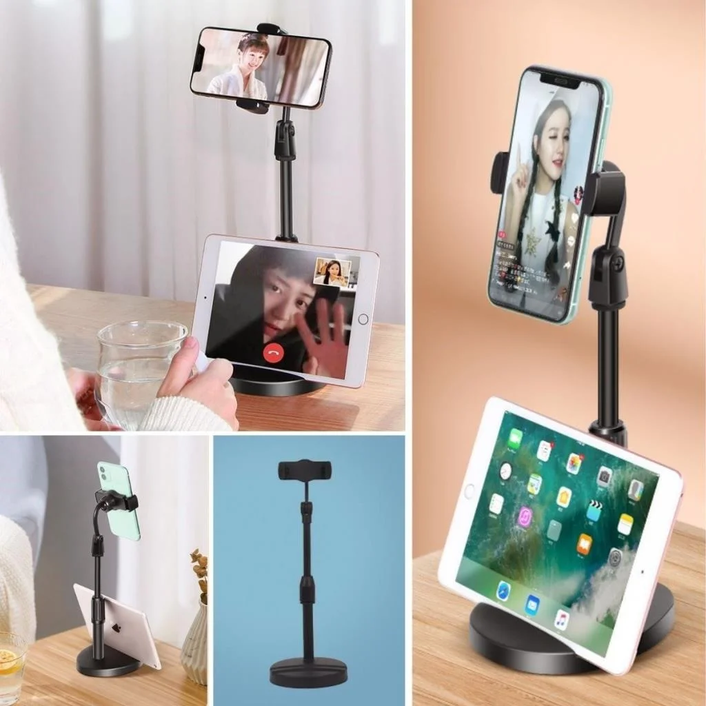 Masa Üstü Tablet ve Telefon Tutucu Plastik Aparat Siyah Telefon Standı (adet fiyatıdır) görsel 4