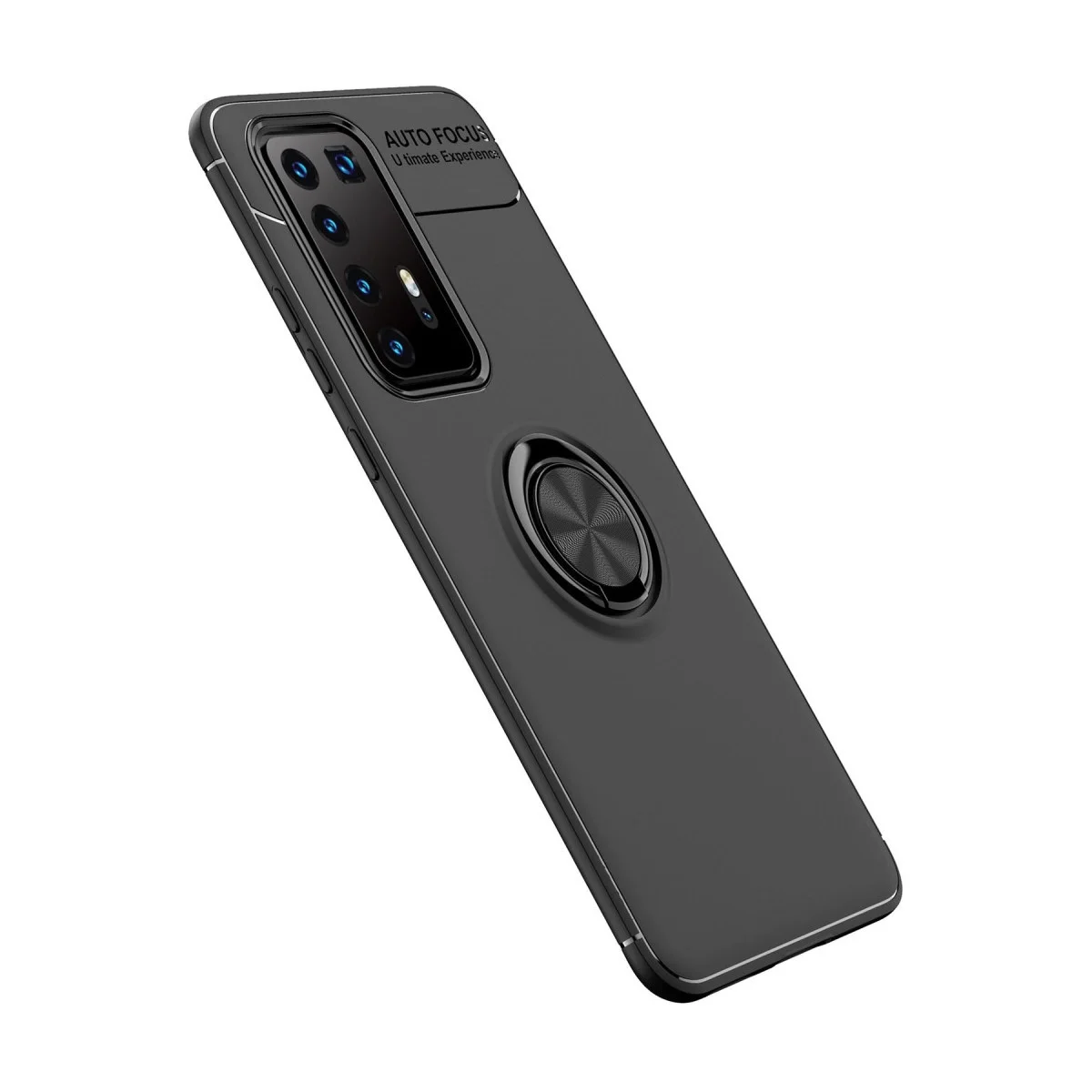 Huawei P40 Pro Kılıf Range Yüzüklü Silikon - Siyah görsel 2