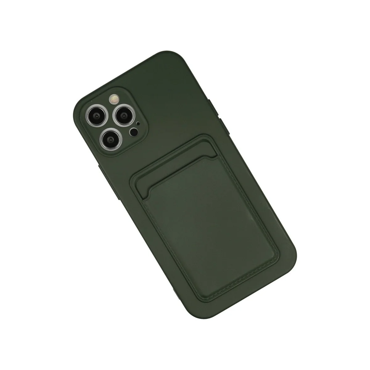 Apple İphone 12 Pro Max Kılıf Kelvin Kartvizitli Silikon - Koyu Yeşil görsel 2