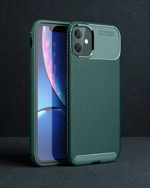 Apple İphone 11 Kılıf Auto Focus Karbon Kapak - Koyu Yeşil