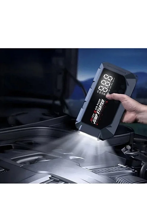 Vtn-605 Şarjlı 12.000 Mah Taşınabilir Çantalı Araç Akü Şarj Takviyeli Işıklı Hava Kompresörü görsel 3
