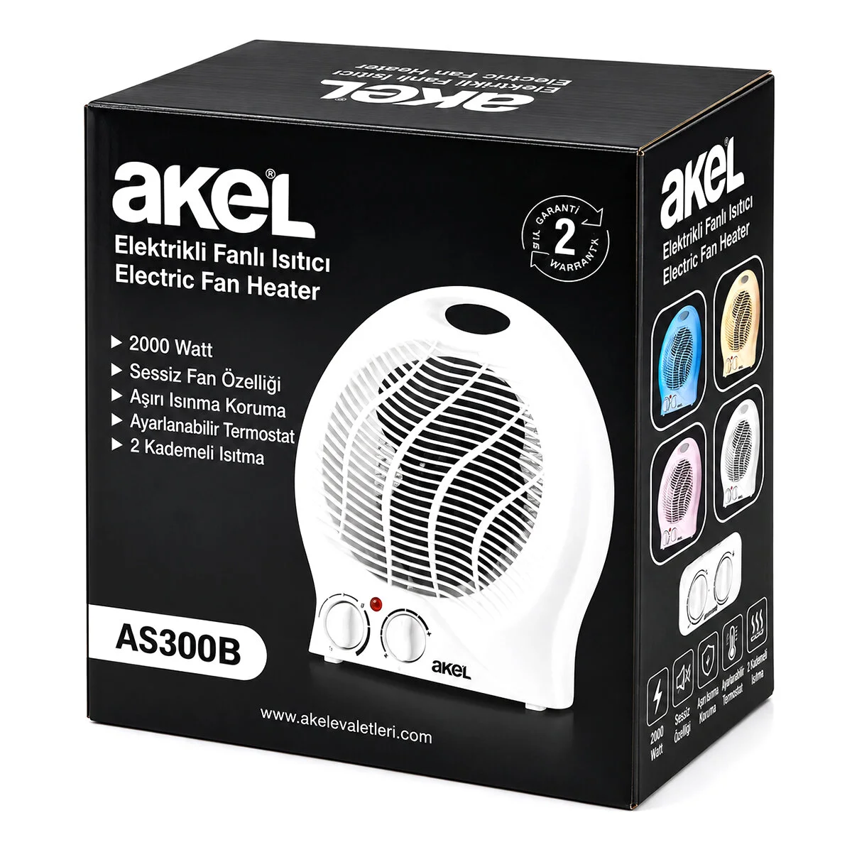 Sıcak - Soğuk Elektrikli Fanlı Isıtıcı 2 Kademe Hız Ayar Hızlı Isıtma - Sessiz Fan 2000W AS-300B görsel 5
