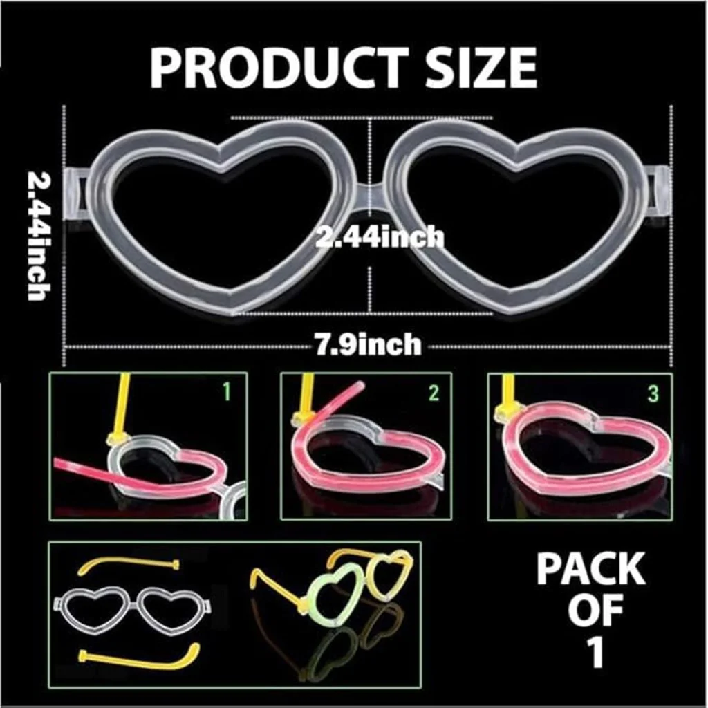 Glow Kalpli Fosforlu Gözlük 6’lı Renkli Set – Neon Parti görsel 5