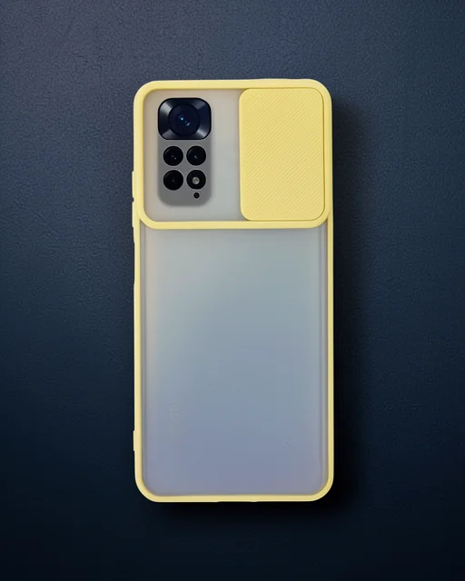 Xiaomi Redmi Note 11 Kılıf Palm Buzlu Kamera Sürgülü Silikon - Sarı