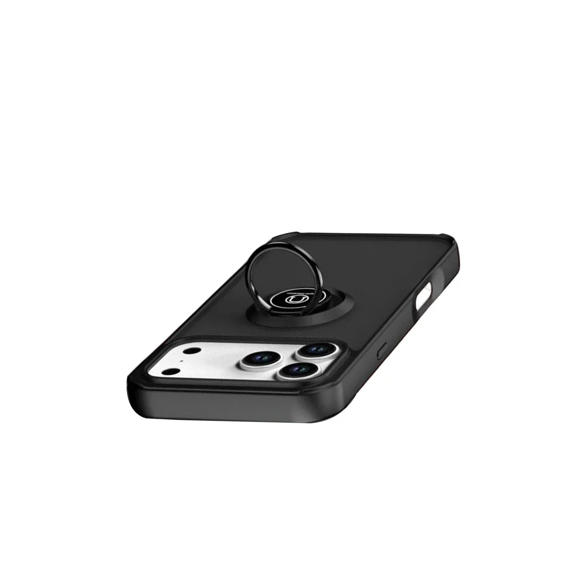 Apple iPhone 17 Pro Max Montreal Yüzüklü Silikon Kapak - Siyah görsel 4