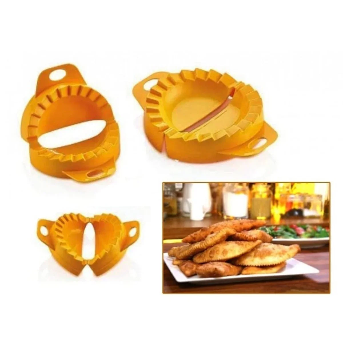 3lü Çiğ börek kurabiye Hamur İşi Ravioli Kesme Kalıbı Aparatı görsel 2