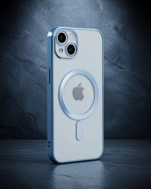 Apple İphone 14 Plus Kılıf Magneticsafe Lazer Silikon - Sierra Blue