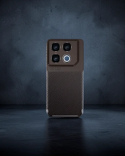 İnfinix Gt 20 Pro Kılıf Auto Focus Karbon Kapak - Kahverengi