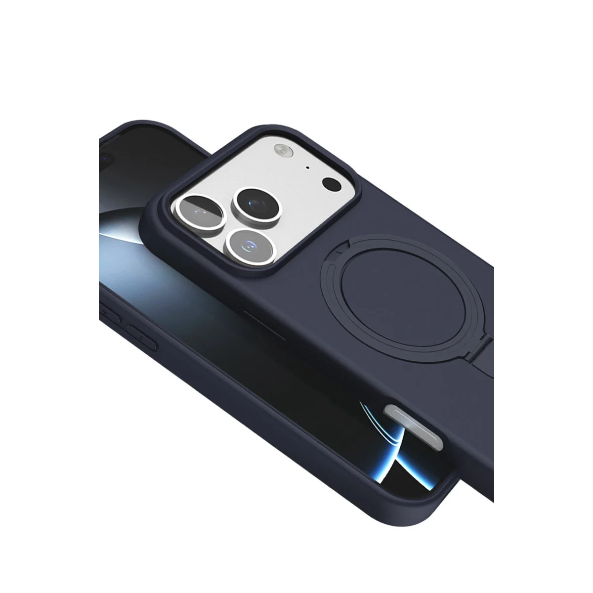 Apple İphone 17 Pro Regal Magsafe Standlı Kapak - Lacivert görsel 5